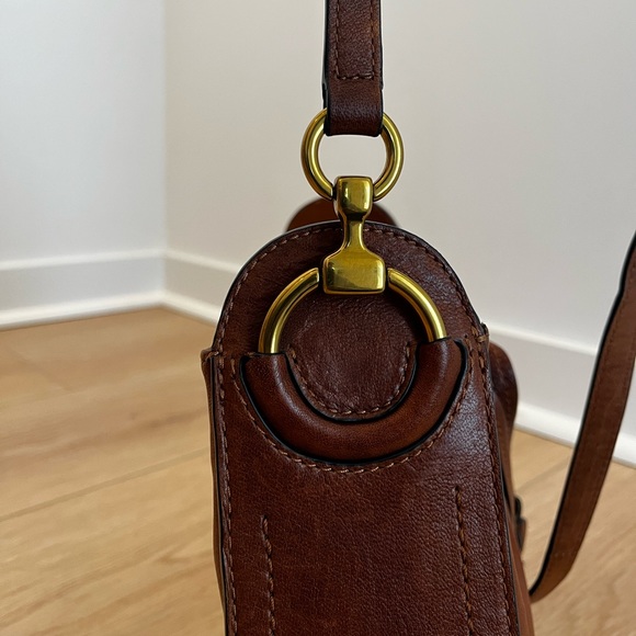 Frye Leather Crossbody Drawstring Purse - Picture 2 of 11